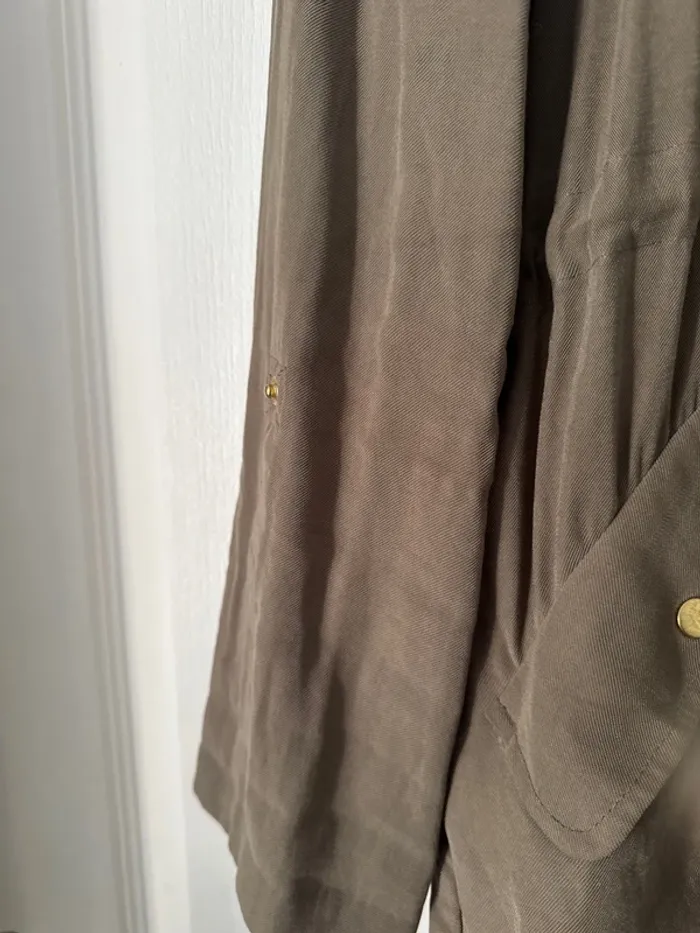 Veste saharienne neuve kaki boutons pression dorés ceinture taille - photo numéro 3