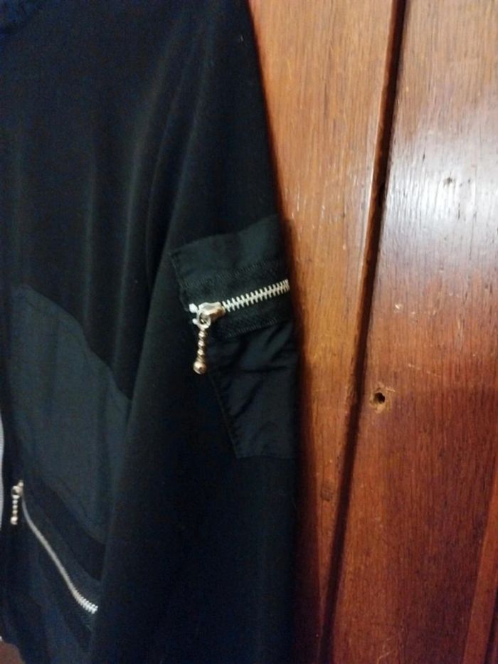 Veste noire bombers sportswear y2k S/36 vintage - photo numéro 5