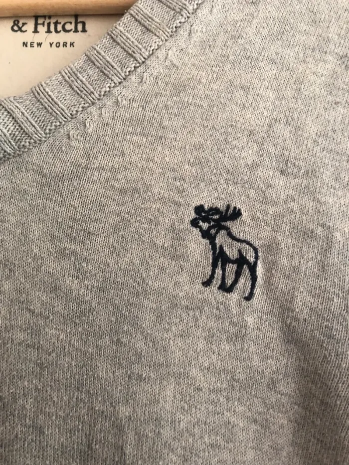 Pull gris Abercrombie & Fitch T.M - photo numéro 2