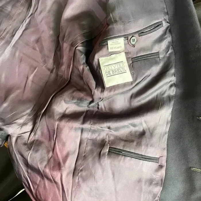 veste costume homme bleu marine 50 Olivier de breuil boutons dorés, coupe droite vintage V022 - photo numéro 10