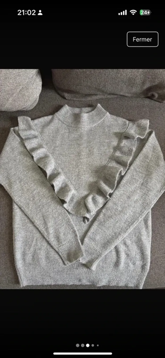 Pull gris pailleté, Kiabi, 12 ans