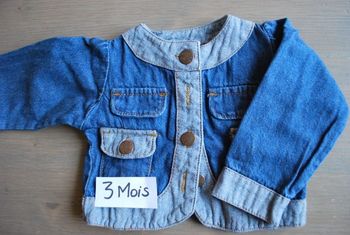 Veste en jean bébé, 3 mois