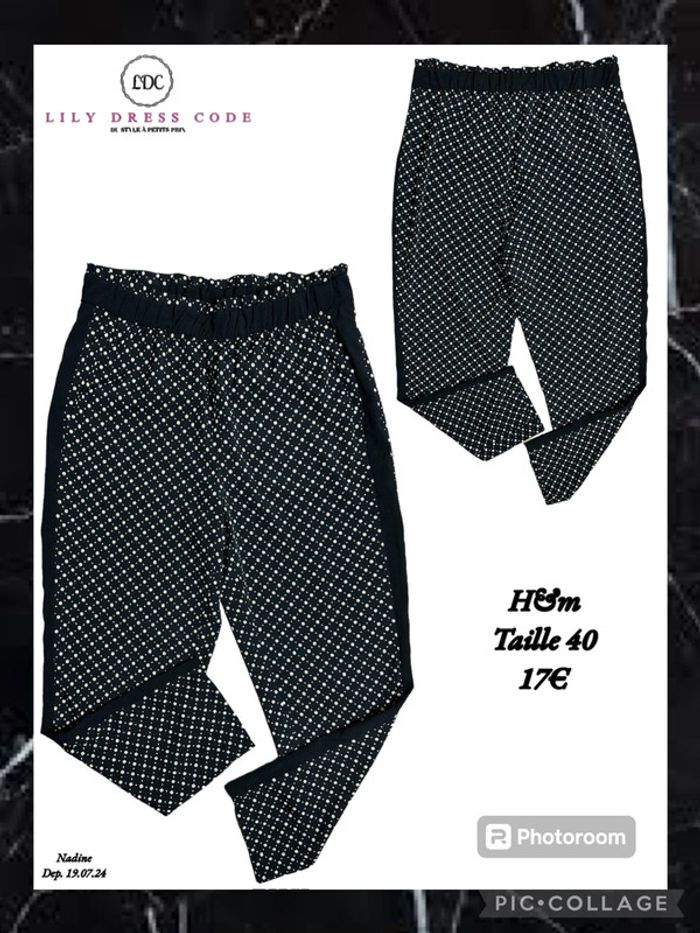 🖤Pantalon fluide à pois H&M – Taille 40 SOLDÉ -20% 🖤