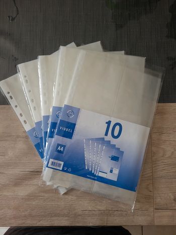 Lot pochettes perforees cartes de visite