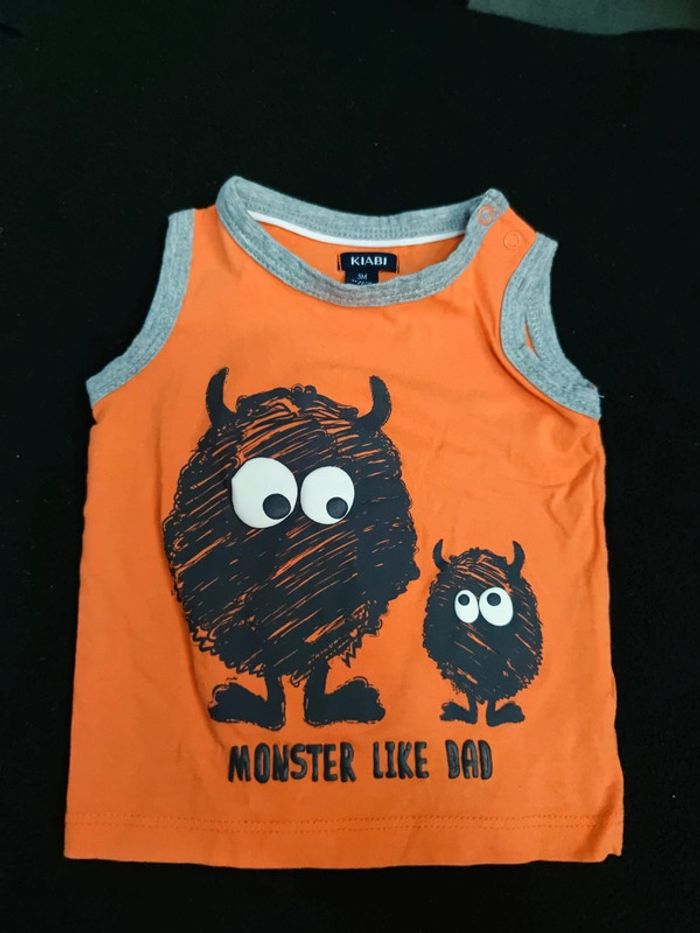 Débardeur Monster like dad T.3 mois