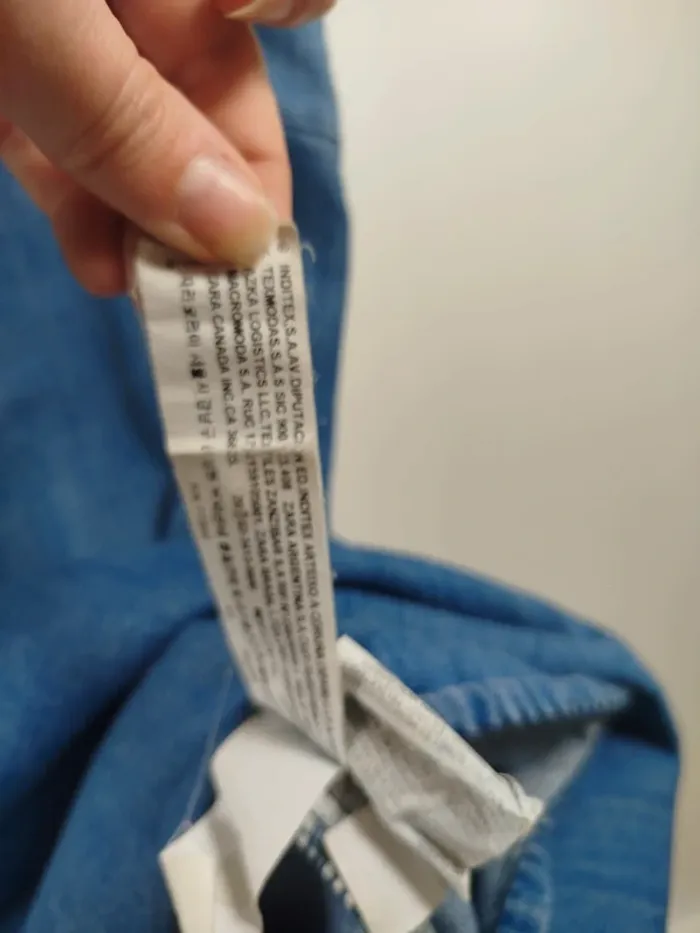 Robe courte en jean Zara TRF coupe droite col rond manches courtes - taille XS A1434 - photo numéro 4