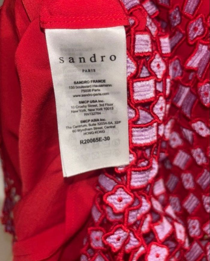 ROBE CHIC SANDRO ROUGE Neuve 350€ PRIX MAGASIN - photo numéro 7