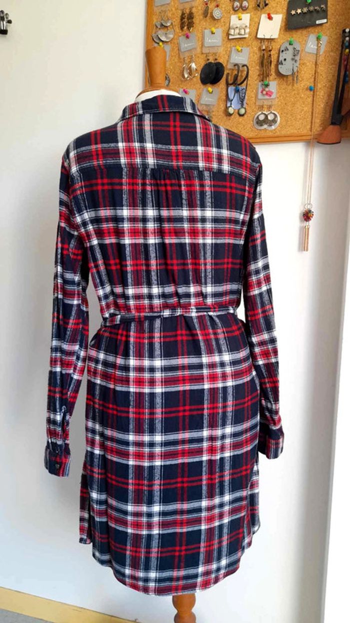 Robe chemise à carreaux manches longues Kiabi taille 42 - photo numéro 3