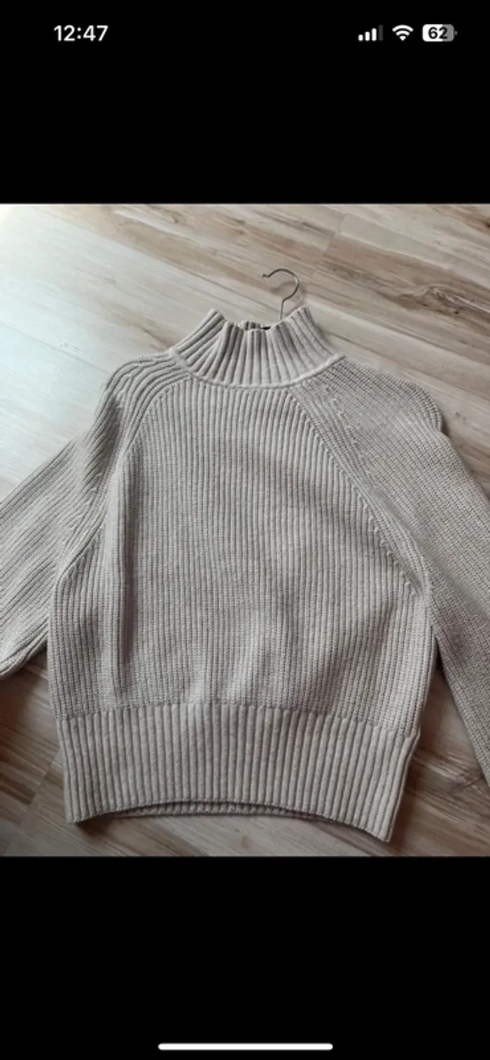 pull hm col montant crème - photo numéro 3