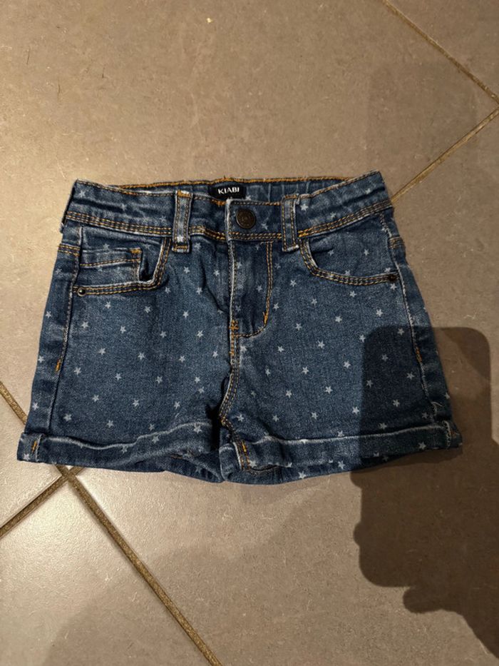 Short / Bermuda en jean - Kiabi - Étoiles - Bleu marine & blanc - 6 ans