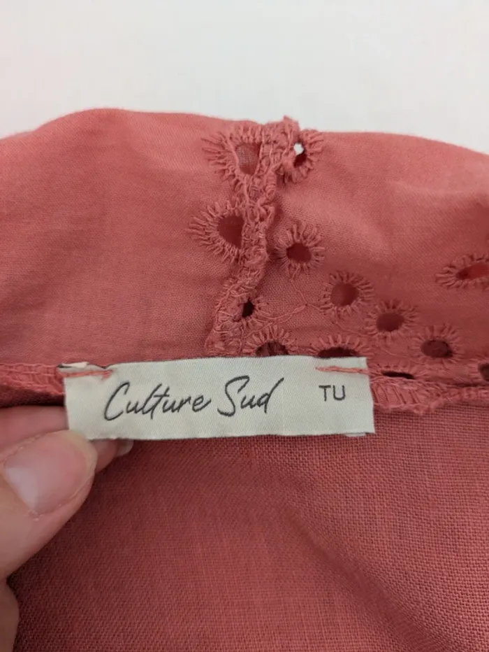 Veste d'été brodée en lin et coton à capuche - Culture Sud - taille unique - photo numéro 5