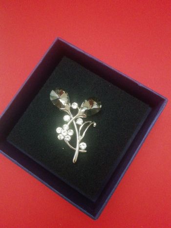 Broche pierre cristal et strass
