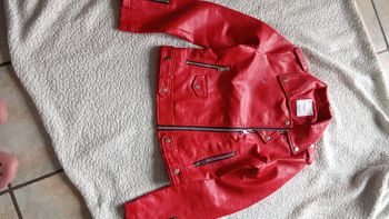 Veste  rouge  simili cuir