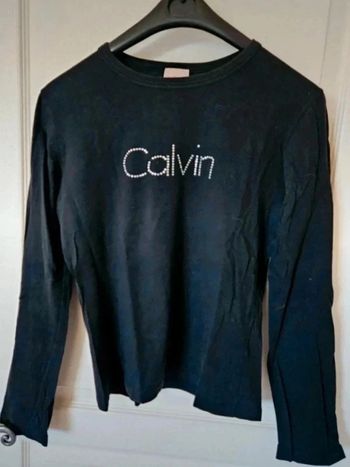 T-shirt noir à manches longues - Calvin Klein