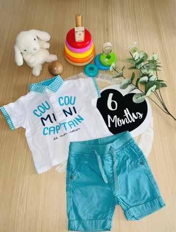 Ensemble été short t-shirt  6 mois Gémo