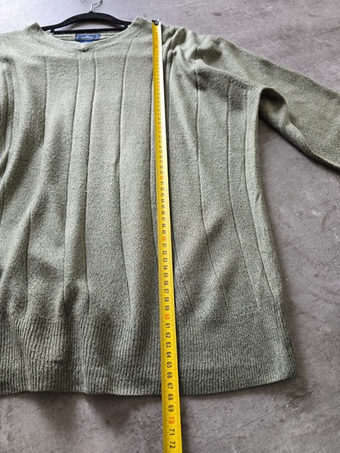 Pull col rond Dockers vert sauge en maille texturée homme taille L - photo numéro 7