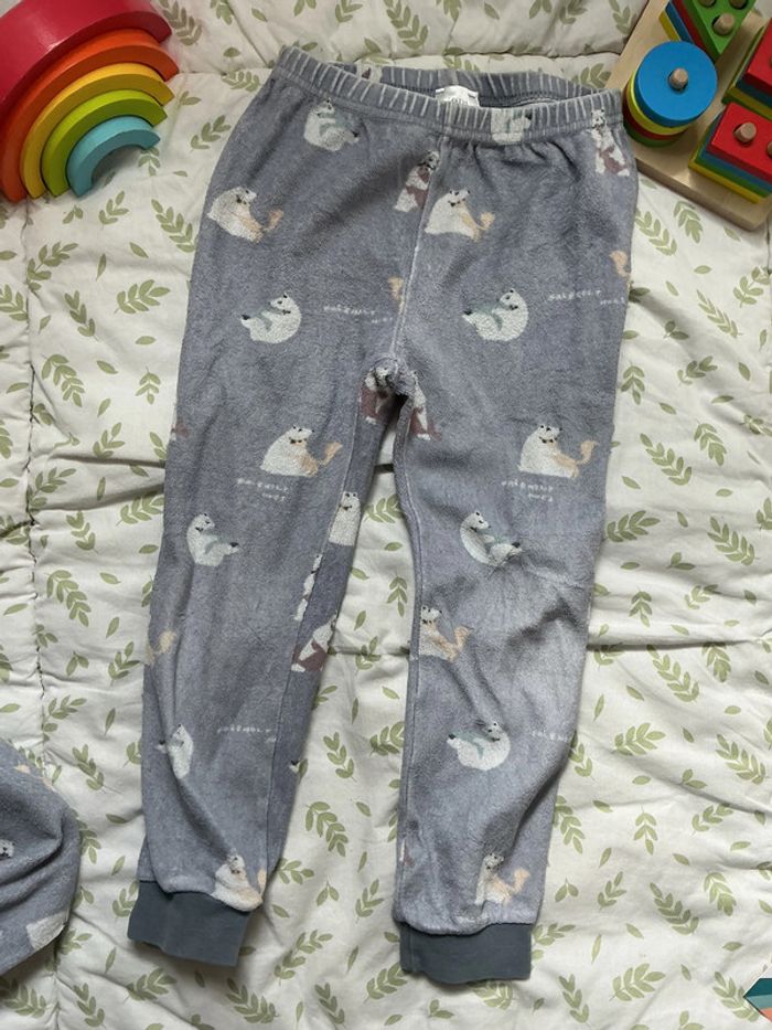 pyjama 2 pièces en velours bleu motifs ours 4/5 ans zara - photo numéro 7