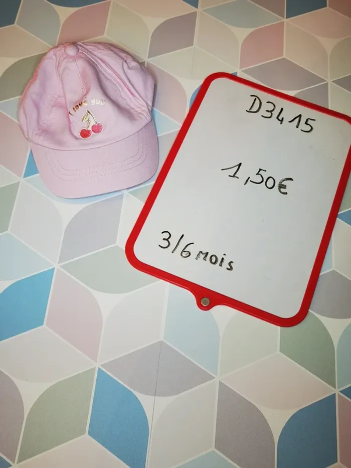 D3415 - casquette fille 3/6 mois - photo numéro 2