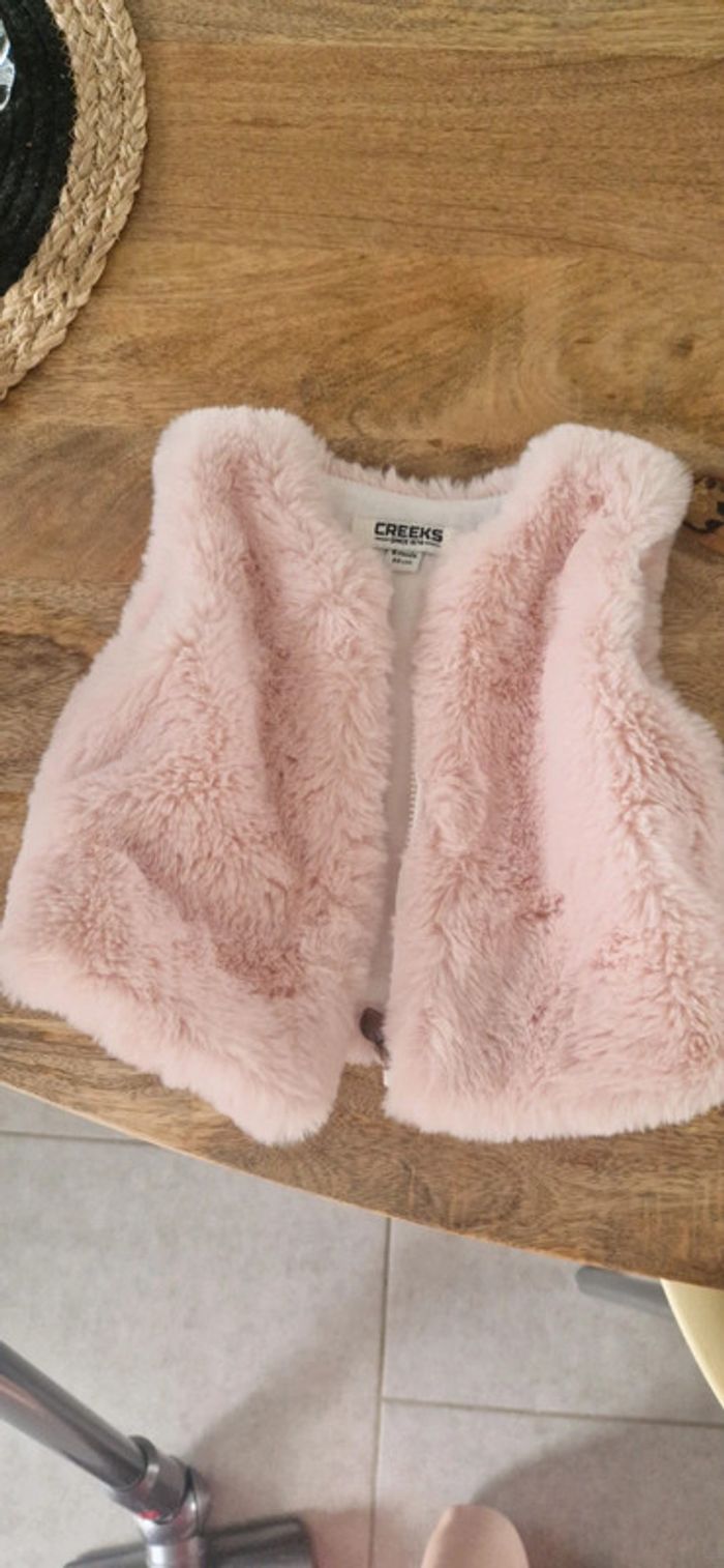Robe en jean + gilet rose - photo numéro 10
