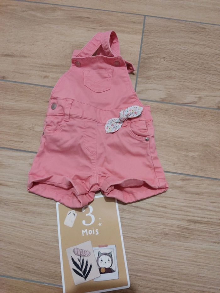 Salopette short obaibi 3 mois rose - photo numéro 3