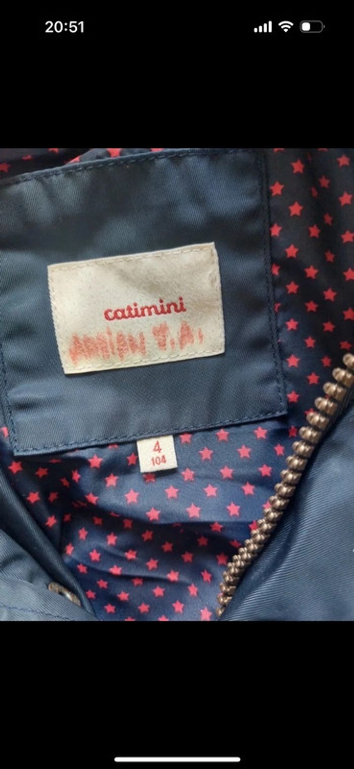 Blouson mi saison  Catimini taille 4 ans - photo numéro 2