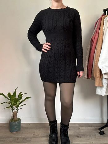 Robe pull torsadée noire Vintage Dressing - Taille 36/38, Très bon état 💖