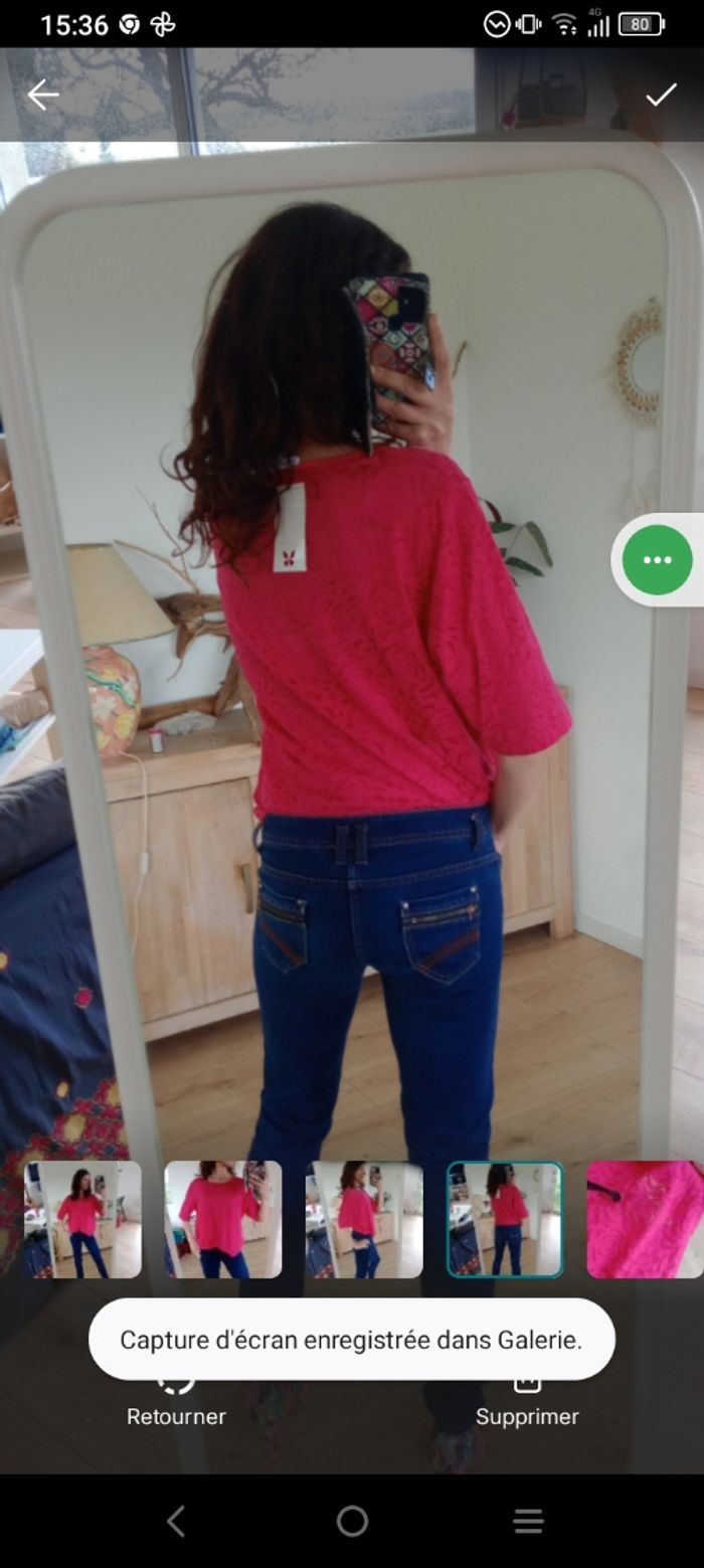 Top femmes 48 fushia à motifs rose c78 - photo numéro 4