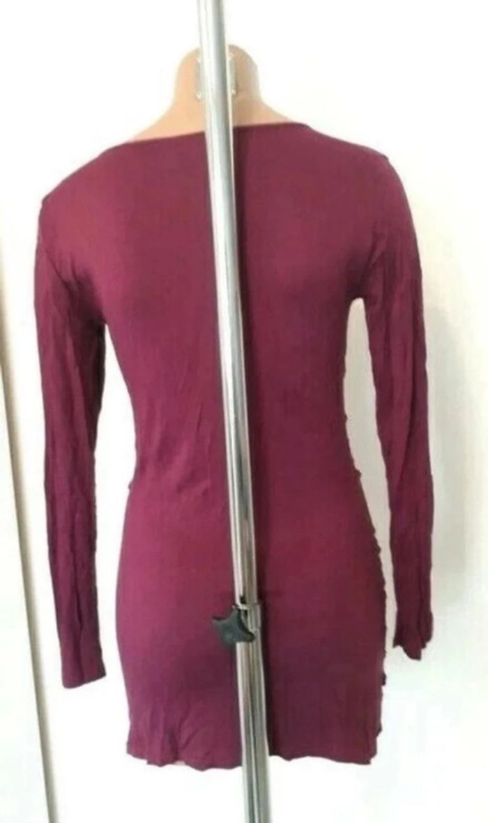 Beau pull/ T-shirt forme tunique mauve taille unique 36 - photo numéro 3