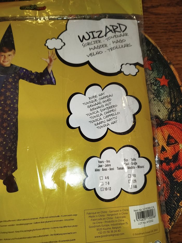 Déguisement Halloween sorcier 10-12ans - photo numéro 2