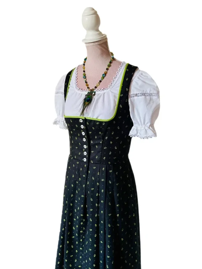 🌿Robe traditionnelle autrichienne Dirndl trachten Wenger S/36 cottagecore Oktoberfest long dress🌿 - photo numéro 5