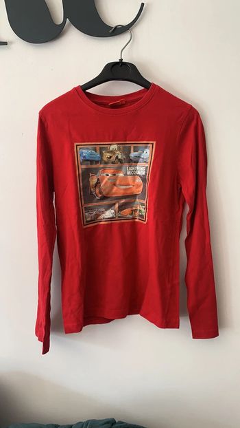Tee Shirt manche longue rouge Cars Disney Pixar 12 ans