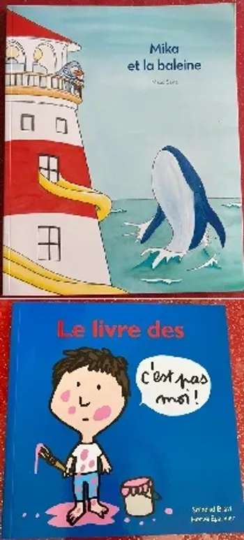Lot 2 livres: Mika et la baleine - Le livre des c'est pas moi!