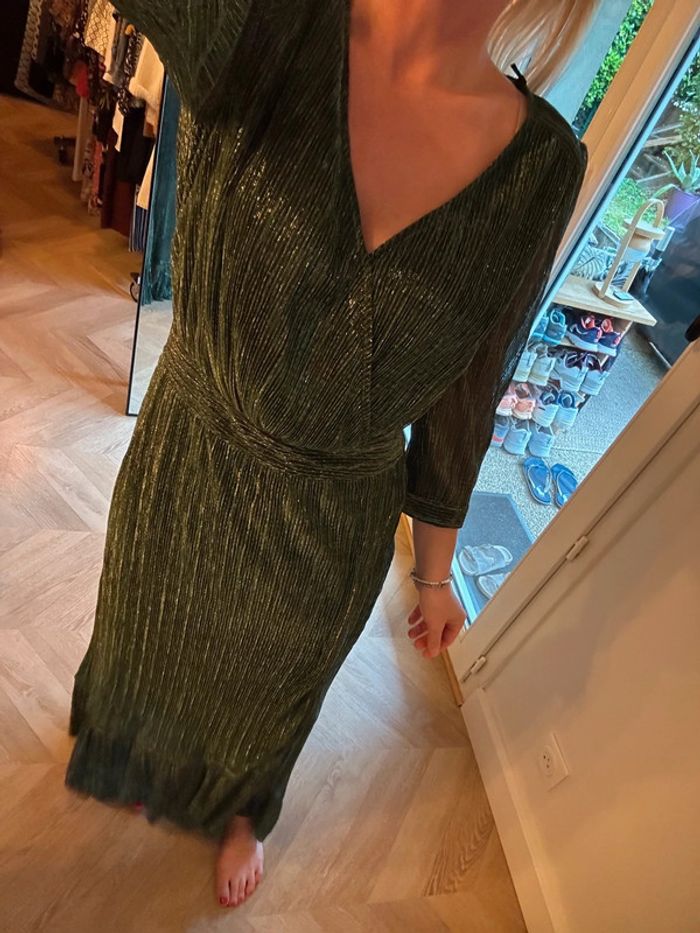 Robe longue IKKS vert métallisé – T.36 Neuve étiquette - photo numéro 11