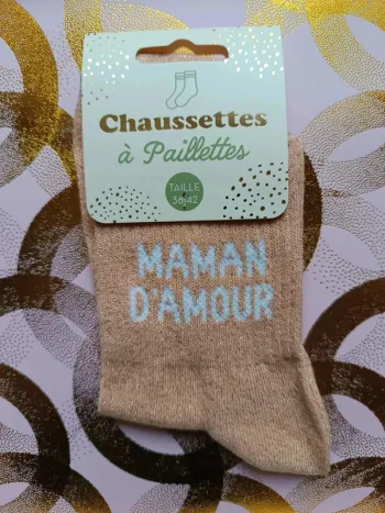 Chaussette à paillettes message