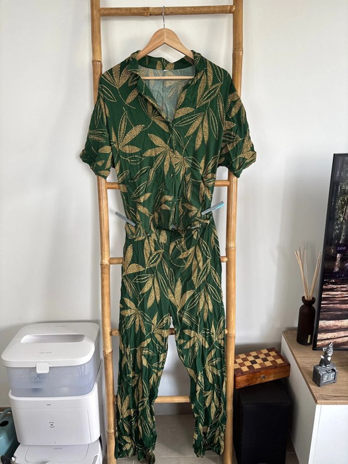Ensemble t-shirt pantalon fluide Vert mango taille M