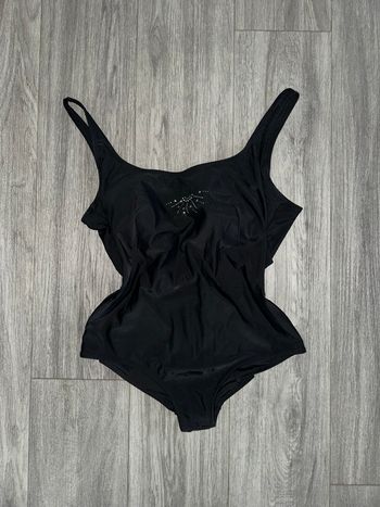 Maillot de bain une pièce noir et strass argenté T50 5XL