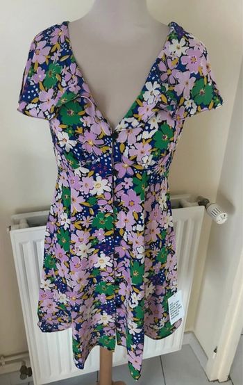 Robe fleurie, rétro, verte et lilas, Asos