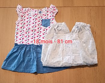 Lot : Robe + Salopette 18 mois 81 cm