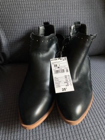 Bottines rock noires à clous P38 Kiabi