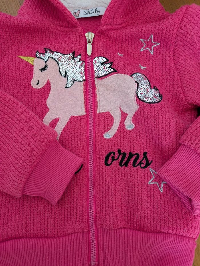 Gilet zippé licorne 2 ans - photo numéro 3