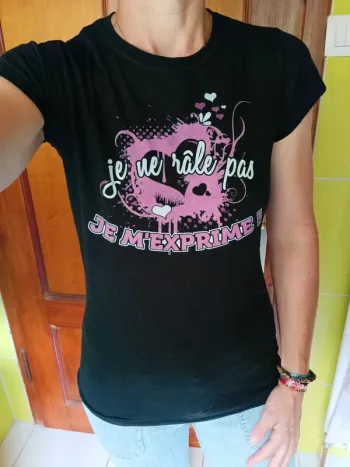 T-shirt femme noir Je ne râle pas je m'exprime !