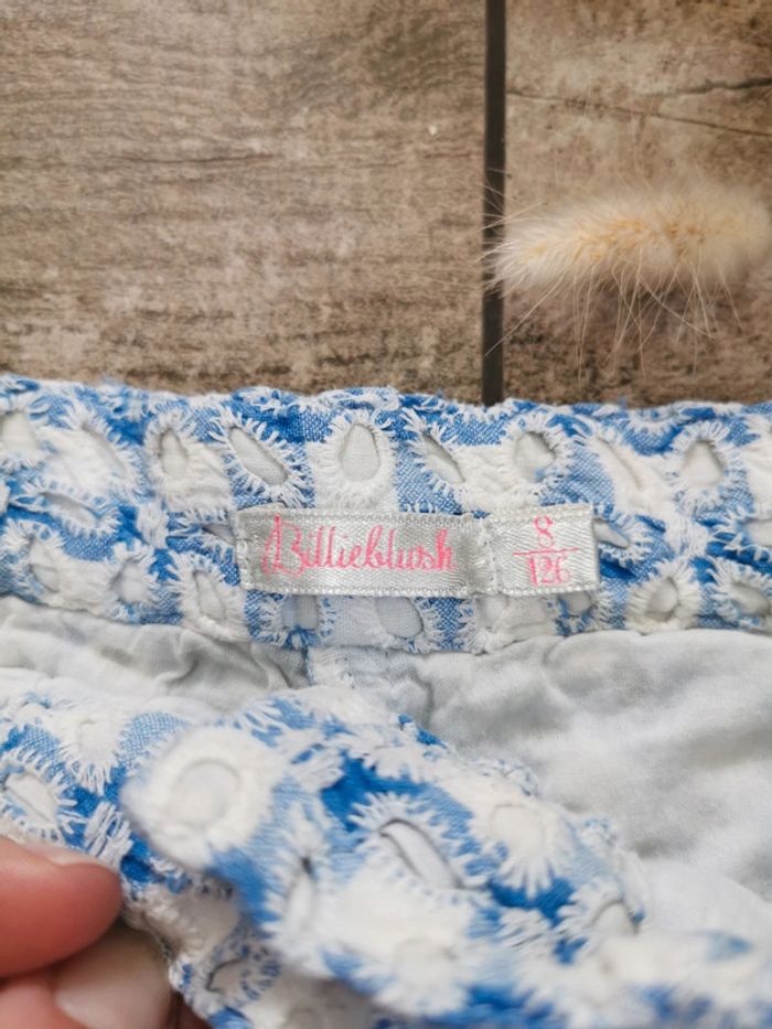 🌺Très joli short Billieblush dentelle fille 12mois bleu blanc corail - photo numéro 6