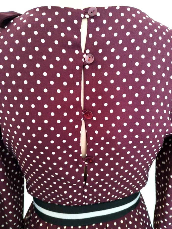 Robe à pois bordeaux Miss Miss taille xs - photo numéro 6
