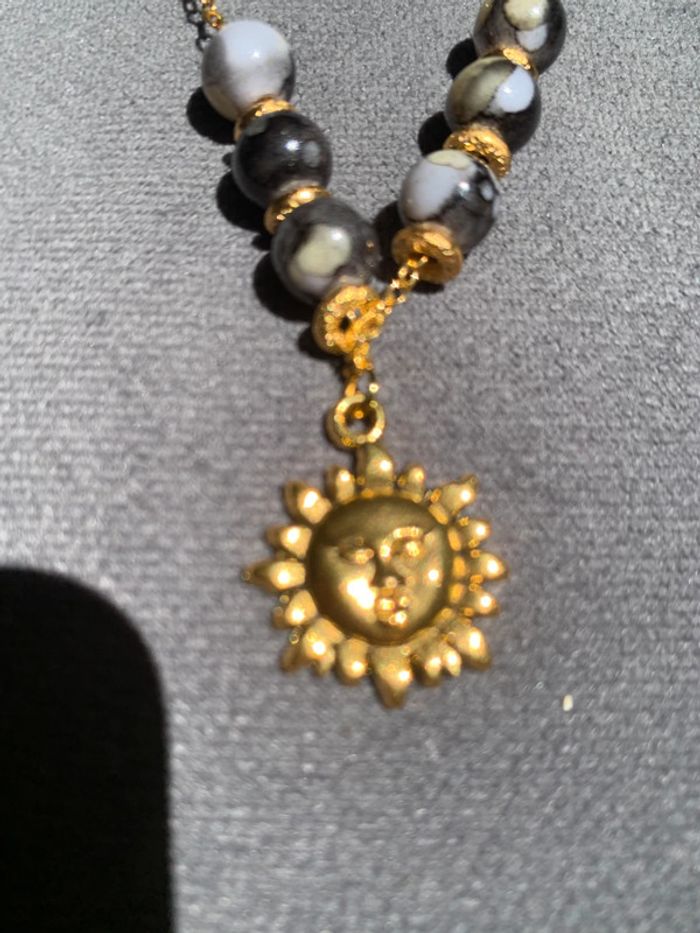 collier soleil et perles - photo numéro 4