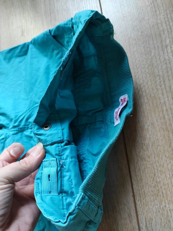 Pantalon toile bleu turquoise - photo numéro 4