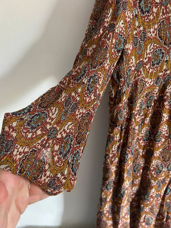 Adorable rose manches 3/4 • motifs • soie / fibres métallisées • Maison 123 • taille 40/L - photo numéro 4