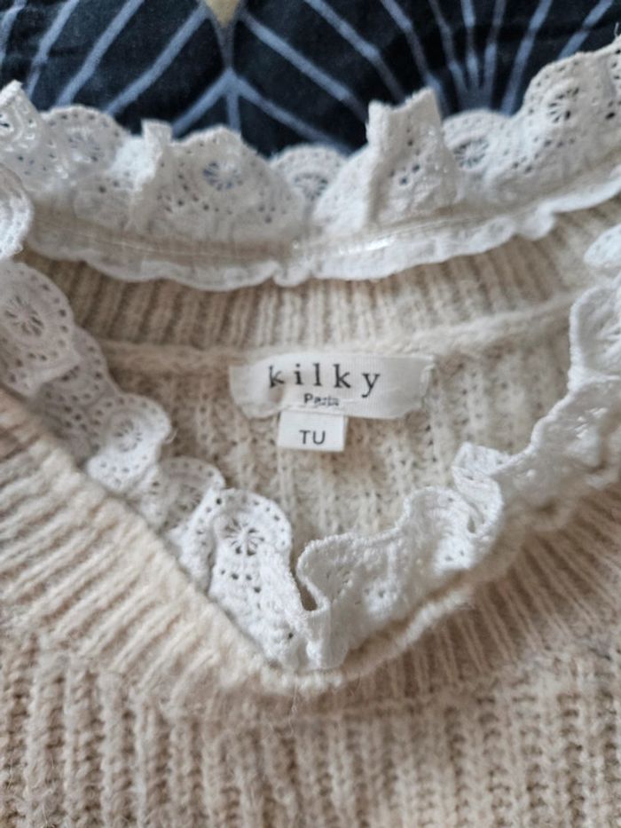 Pull ocre et dentelle TU - photo numéro 7
