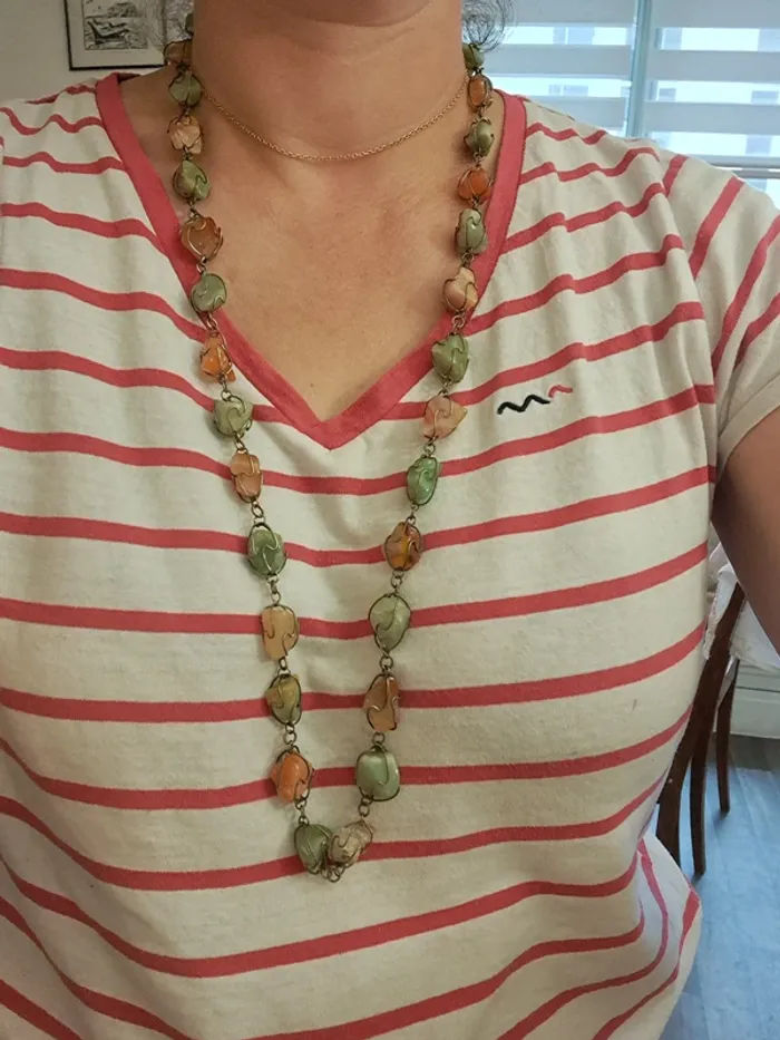 Grand collier vintage de pierres dures naturelles - photo numéro 5