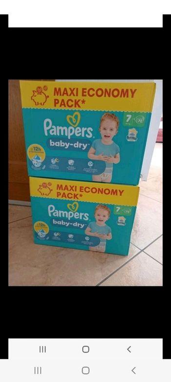 144 couches pampers baby dry taille 7