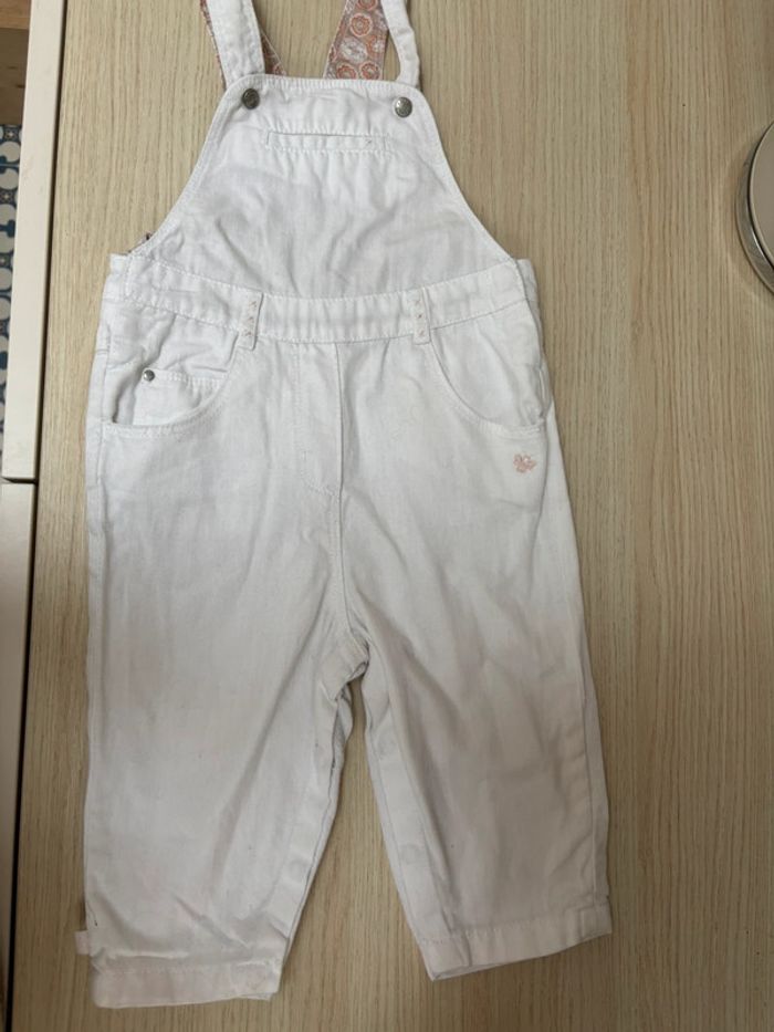 Salopette blanche Obaibi taille 12 mois